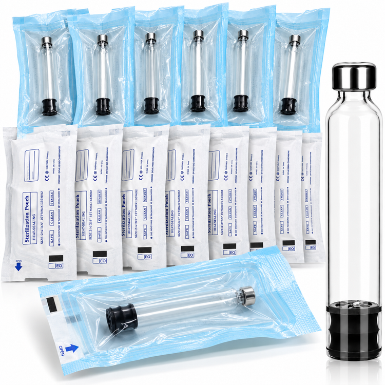3ml Peptide Pen Cartridge (STEAM STERILIZED) - Works for V1-V2-V3-V4 Pens, Individually Wrapped