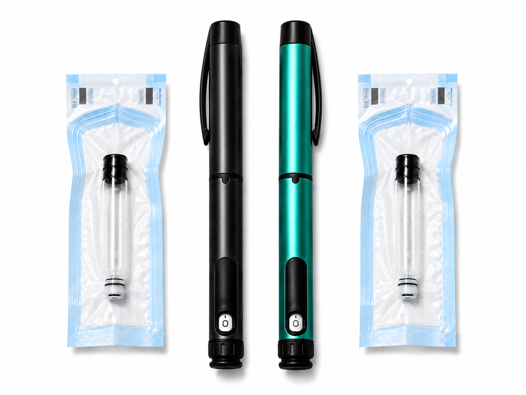 2 Pack Reusable 80 Unit V1 Peptide Injection Pen Plus 2 FREE Cartridges