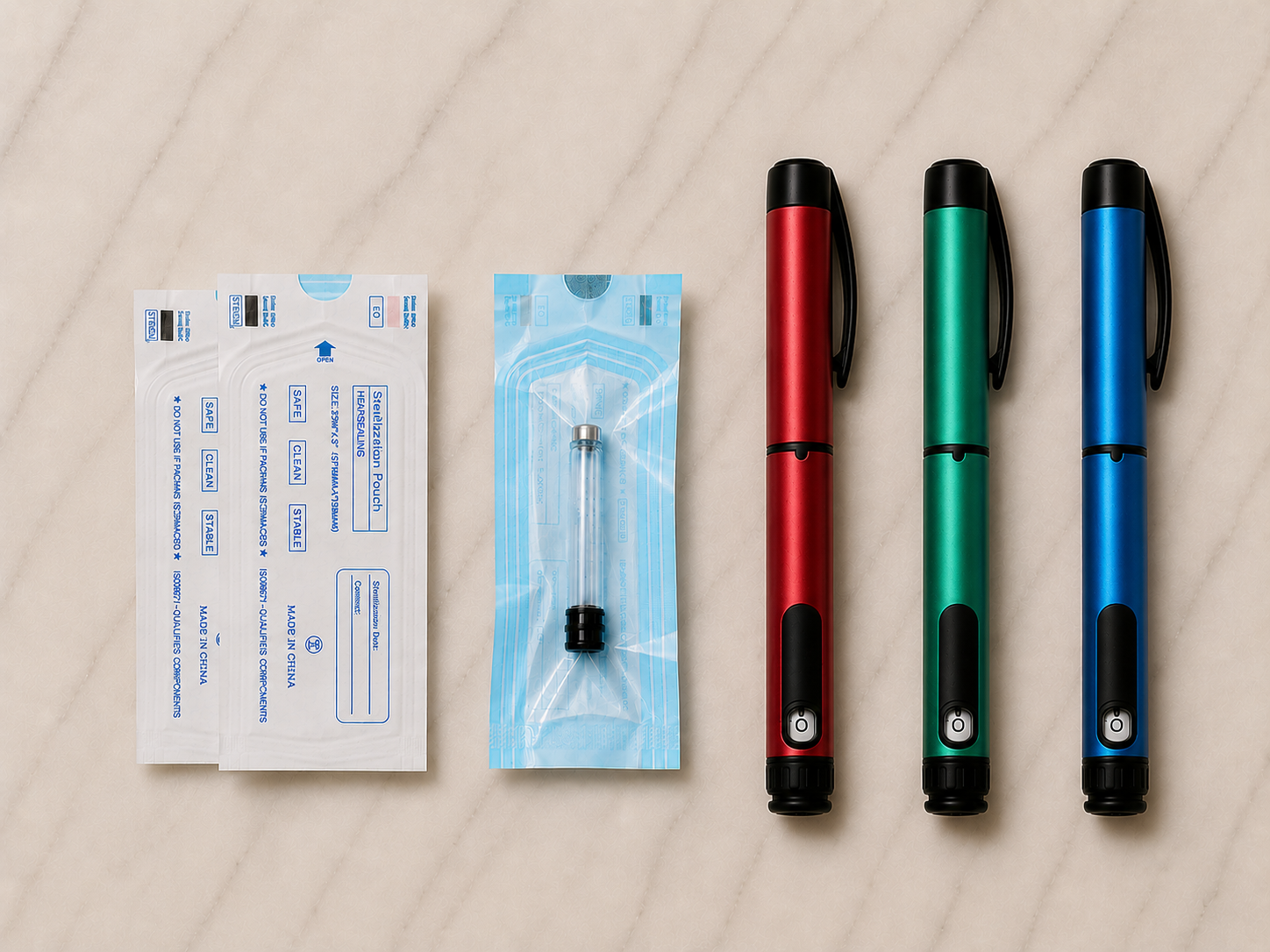 3 Pack Reusable Peptide Injection Pen w/3 FREE cartridges – Adjustable Dose Dial, Fits 3ml Cartridges, Less Waste, Portable Injector for Home & Travel