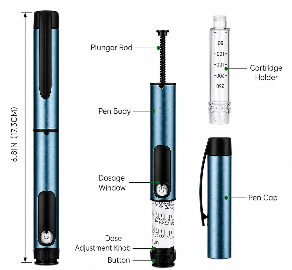 3 Pack Reusable Peptide Injection Pen w/3 FREE cartridges